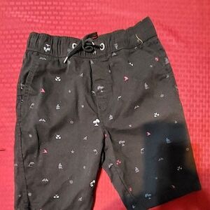 Kids Black Patterned Shorts